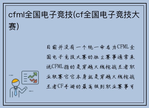 cfml全国电子竞技(cf全国电子竞技大赛)